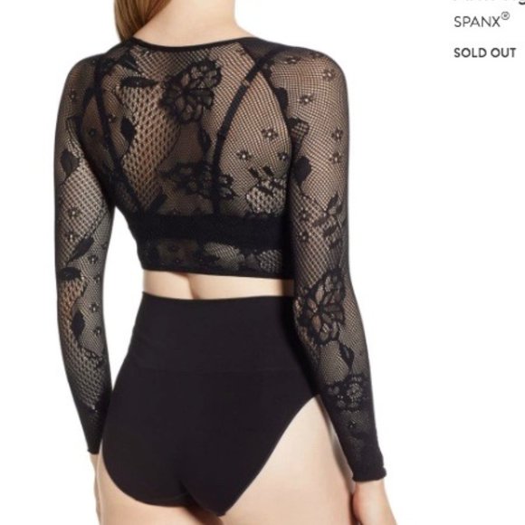 NIB SPANX Open-Weave Floral Arm Tights Shaper Top - Picture 3 of 9